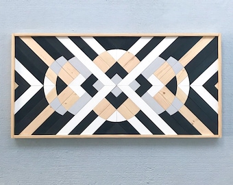 Reclaimed Wood Wall Art - Wood Wall Art - Modern Wood Art - Wood Wall Decor- Wood Mosaic - Geometric Wood Wall Art - Wooden Wall Art