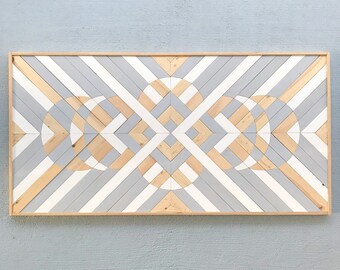 Reclaimed Wood Wall Art - Wood Wall Art - Modern Wood Art - Wood Wall Decor- Wood Mosaic - Geometric Wood Wall Art - Wooden Wall Art