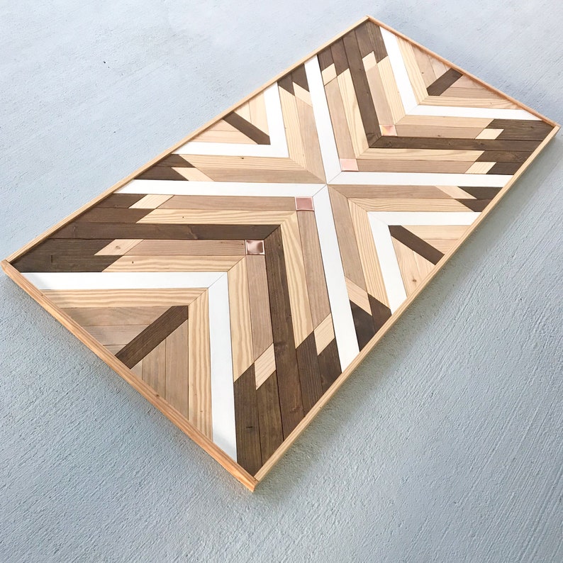 Copper Wood Wall Art Reclaimed Wood Wall Art Copper Wood Etsy
