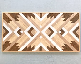 Reclaimed Wood Wall Art - Wood Wall Art - Modern Wood Art - Wood Wall Decor- Wood Mosaic - Geometric Wood Wall Art - Wooden Wall Art