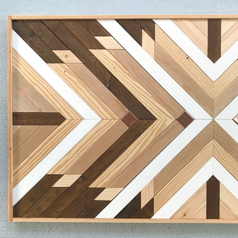 Copper Wood Wall Art Reclaimed Wood Wall Art Copper Wood Etsy