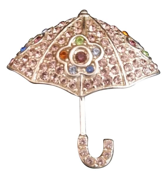 Monet Victorian Style Umbrella Brooch/Pin