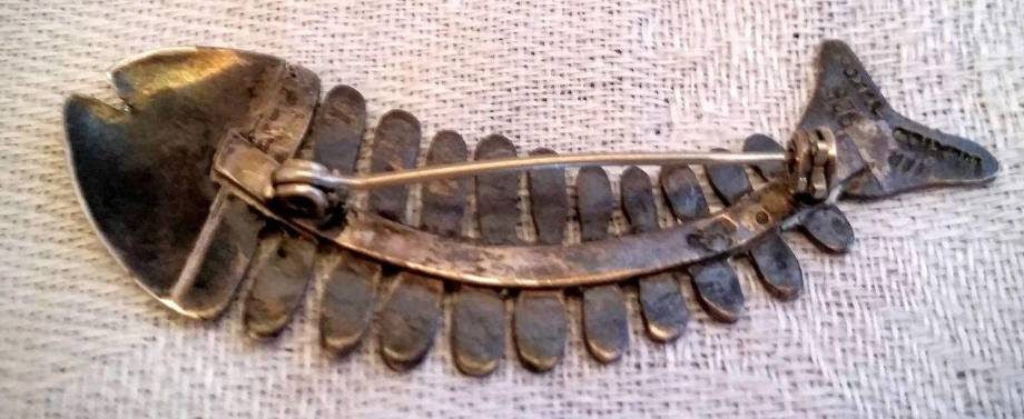 Mexico Sterling Fish Skeleton Pin - Etsy
