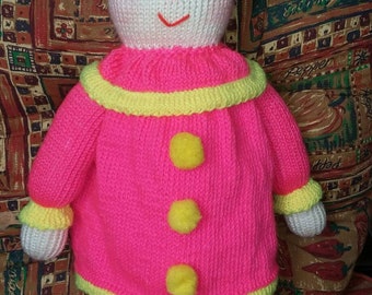 Knitted Piroutte Doll, Knitted toys, Jean Greenhowe designs.