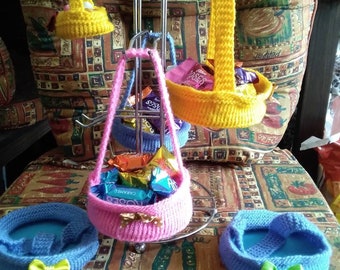 Handy knitted baskets,small or medium. Sweets not included.