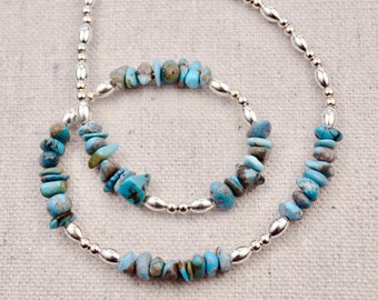 Taxco jewelry Sundance jewelry Turquoise necklace Gemstone necklace Bar necklace Birthstone necklace Sterling silver necklace Santa Fe chips