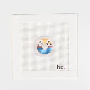 Woody Donut Needlepoint Canvas: 18 Mesh, Ready to Stitch