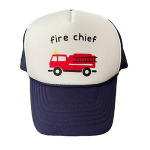 Trucker hat with fire truck for toddler youth - fire chief