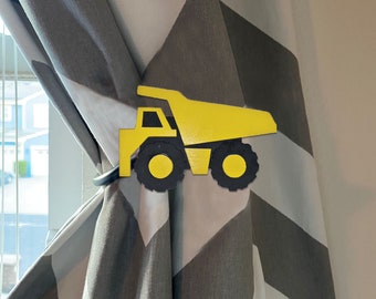 Embrasses de rideaux décoratives pour chambre d'enfant - Camion-benne, ambulance, camion de pompiers, monster truck, fusée, train