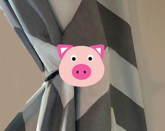 Décoration de chambre d’enfant Rideau Retenue de Tieback - Pig Decal