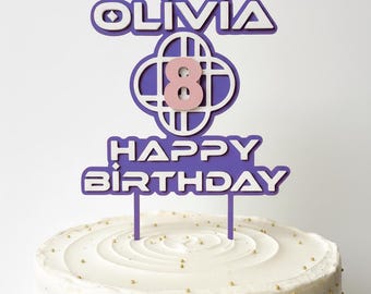 Personalized Name K-Pop inspired Demon Hunters Style Cake Topper | Custom 3D Printed Cake topper | Birthday decors decoration | Party favors