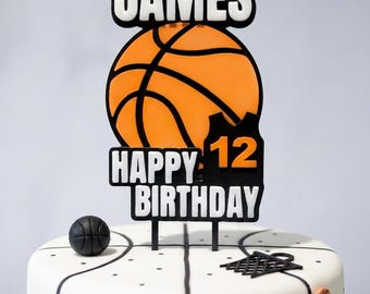 Basketball Cake Topper | Personalized Name & Age | Custom 3D Printed Topper | Birthday Party Decoration decors Pickle Ball