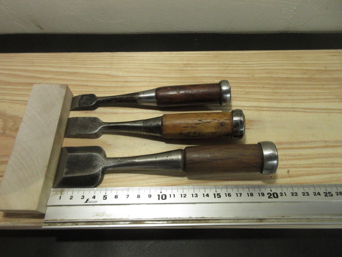 A6/ OLD/ Japanese Chisel Set 3 chisels /41 23 18mm / Etsy