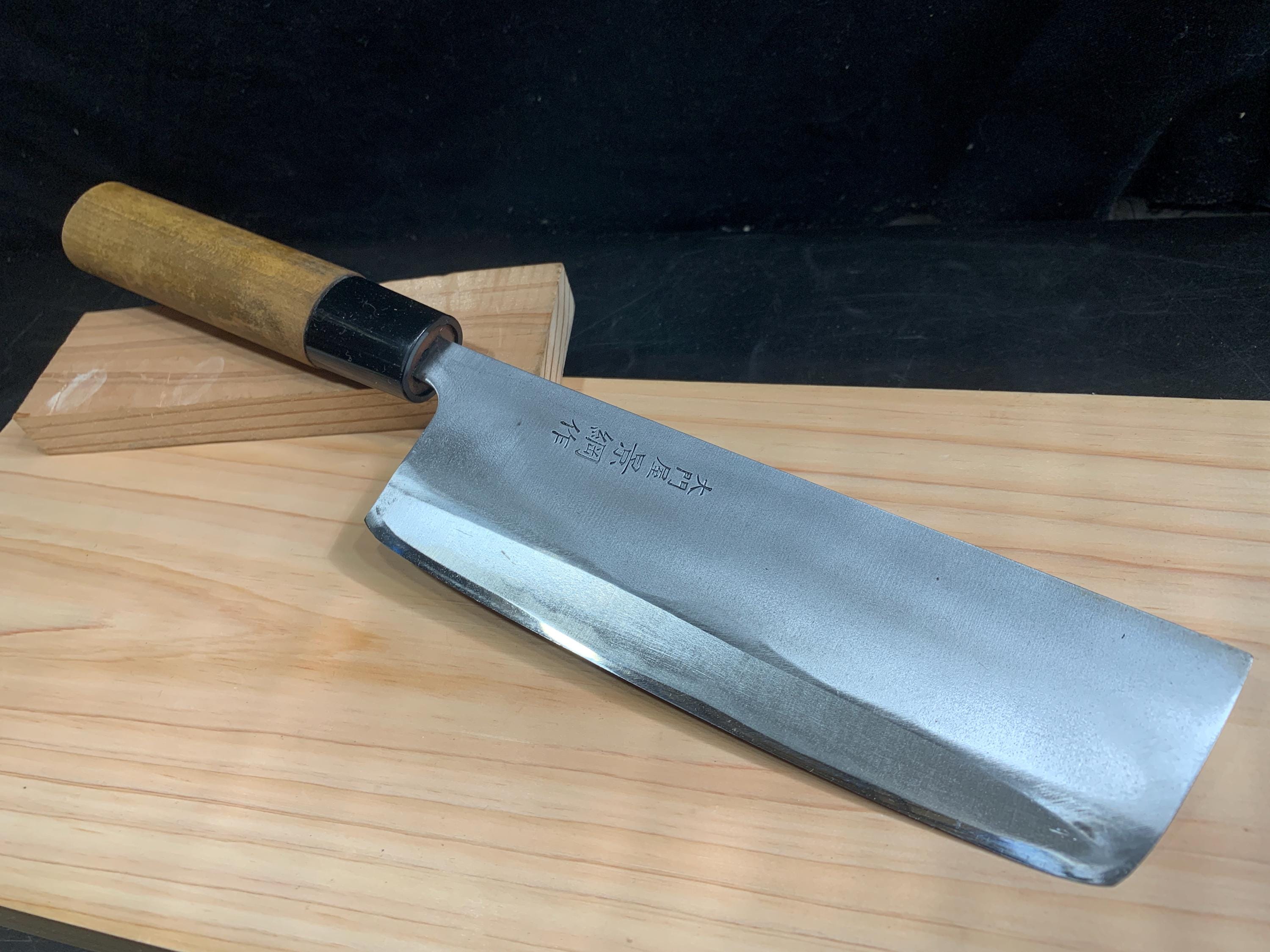 日本製本割り込み菜切り包丁 6本セット錆あり品 元兼 菜切り包丁 両刃 165mm 青紙1号 割込み 黒打ち仕上げ 日本製