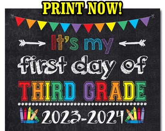 First Day of 3rd Grade Sign 1st Day of School Sign First - Etsy