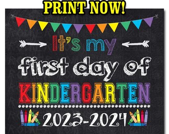 First Day of KINDERGARTEN Sign, 1st day of school sign, First Day of School Sign, Kindergarten Chalkboard, Kindergarten School Photo Prop