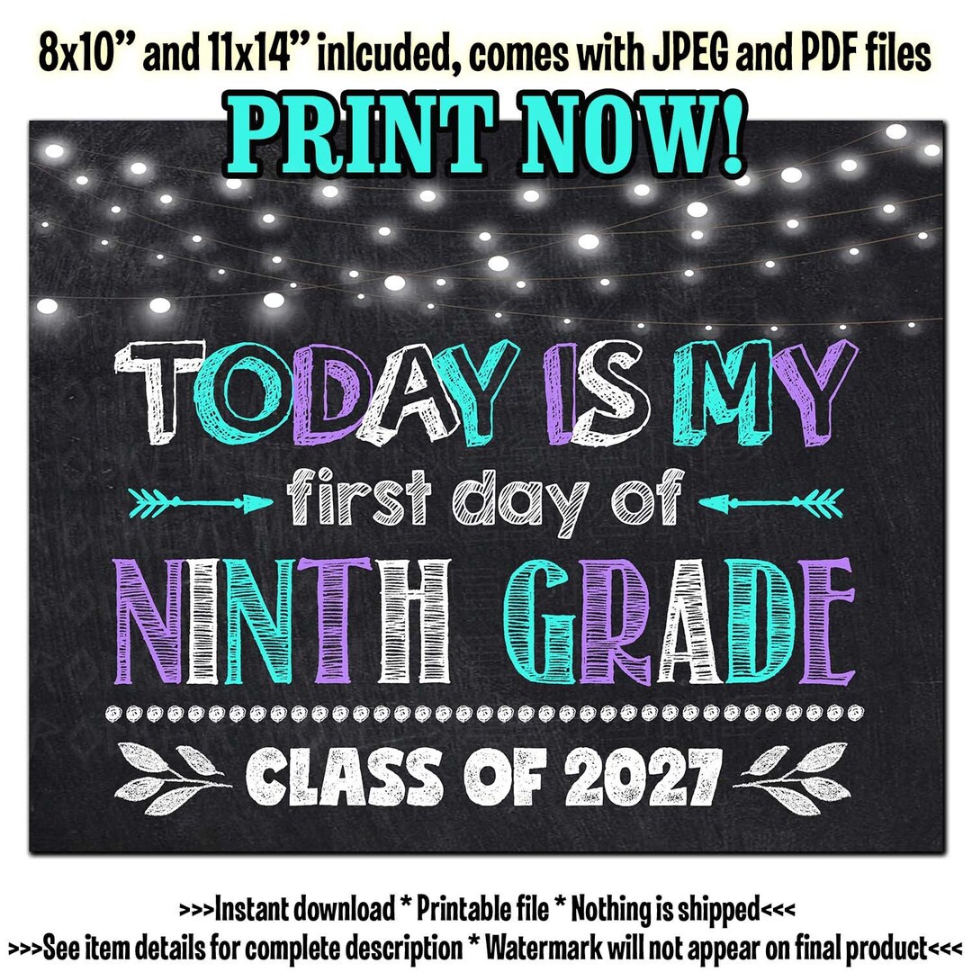 first-day-of-ninth-grade-sign-class-of-2027-first-day-of-etsy