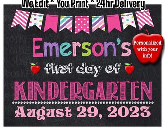 First Day Of School Sign, Printable Back To School Sign, Kindergarten Sign, First Day Of Preschool, 1st Grade Sign, 2nd Grade Sign 3rd Grade