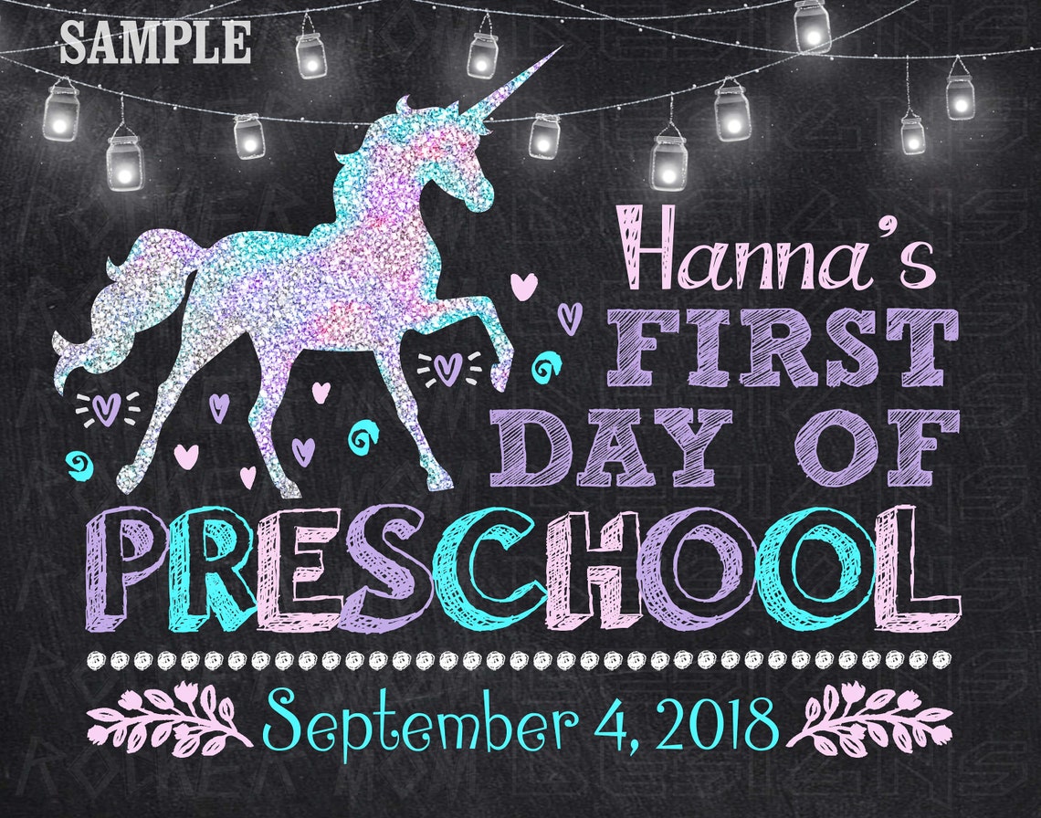 First Day of School Sign Unicorn PRINTABLE 1st First Day of - Etsy