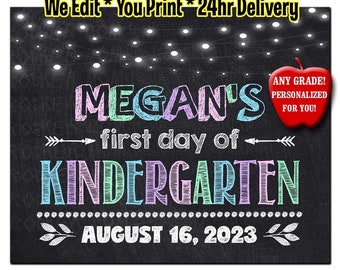 Personalized First Day of School Chalkboard Sign (Digital Download)