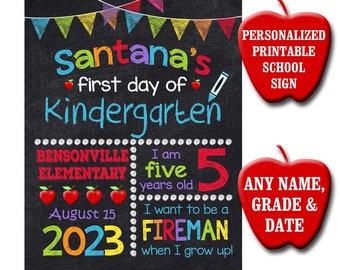First Day Of School Chalkboard Sign, Back To School Sign, First Day Of School Sign, School Boy, Kindergarten Sign, Printable Sign, Preschool