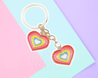 Rainbow Hearts - Keychain