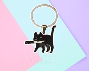 Knifey Cat - Keychain