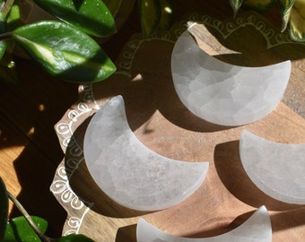 Moon Selenite, Cleansing Crystal, Charging Crystal, Crystal Moon