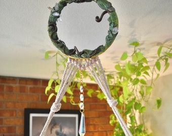 Enchanted Crystal Mirror, Hanging Shelf, Sun Catcher, Clay Art,