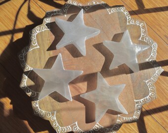Flat Selenite Star, Charging Crystal, Crystal Gift, Gift for Birthday, Crystal Star
