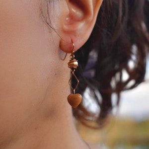 Cage Pearl Aventurine earrings , Drop earrings, Dangle earrings, Handmade earrings, Gemstone Jewelry, Crystal Earrings, wedding earrings
