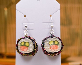 fancy sushi rolls earrings