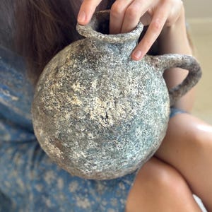 Ocean Relic Paper Mâché Vessel – Handcrafted Sculptural Art Object with Weathered Patina & Rusted Sea Texture