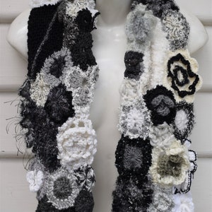 Handmade Scarf, Handknitted Wrap/Scarf, Textured Scarf, OOAK, Freeform Scarf, Scarf, Womens Wear, Winter Accessory, Unique Scarf