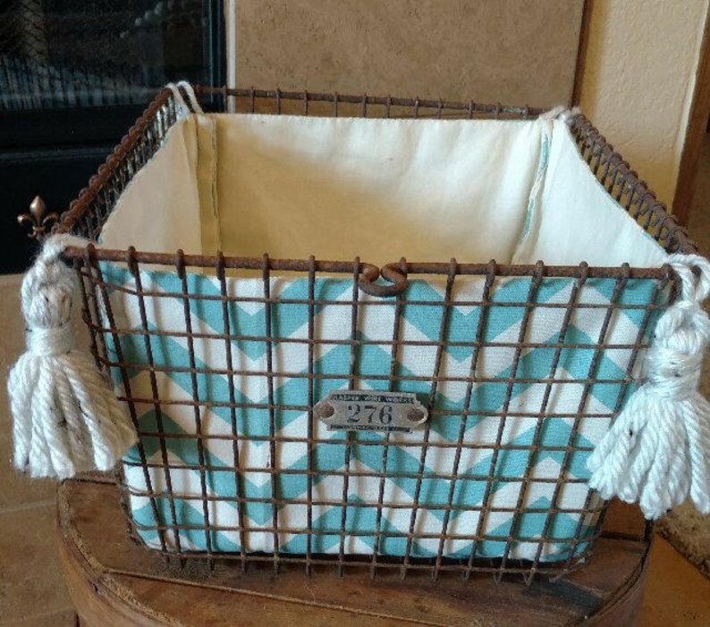 Vintage Wire Gym Locker Basket With Custom Removable Chevron Etsy