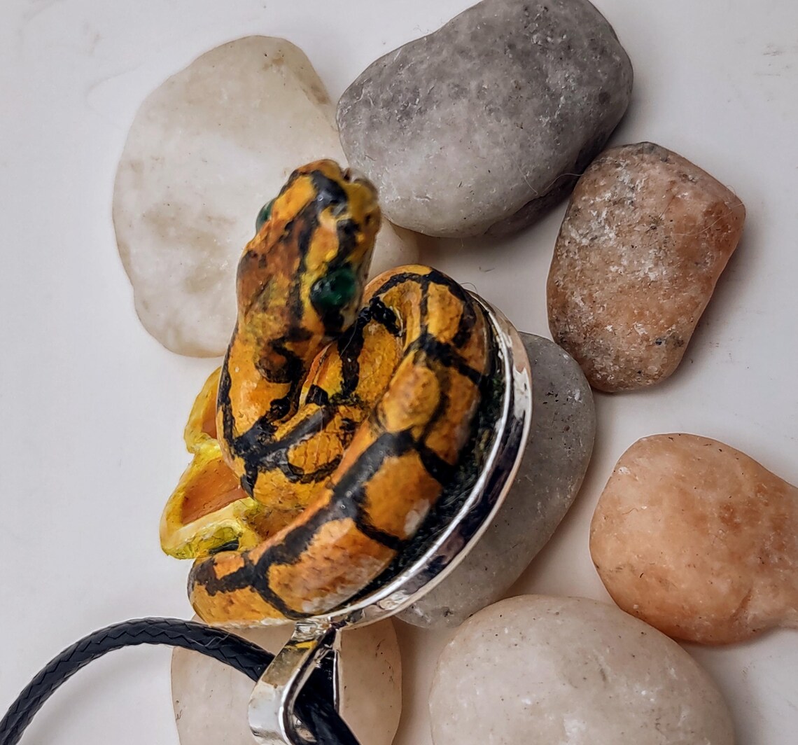 Handmade Honey Bee Ball Python Polymer Clay Pendant Necklace - Etsy