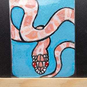 Aceo Original Animal themed acrylic marker art pieces. 2.5x3.5- Reptile Aceo- Amphibian Aceos- Glittery finish