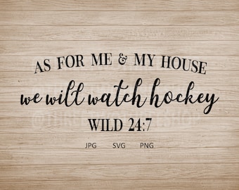 As for me and my house we will watch hockey Wild 24:7, home decor, man cave, hockey diy, Minnesota