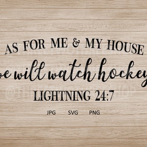 As for me and my house we will watch hockey Lightning 24:7, home decor, man cave, hockey diy, Tampa Bay