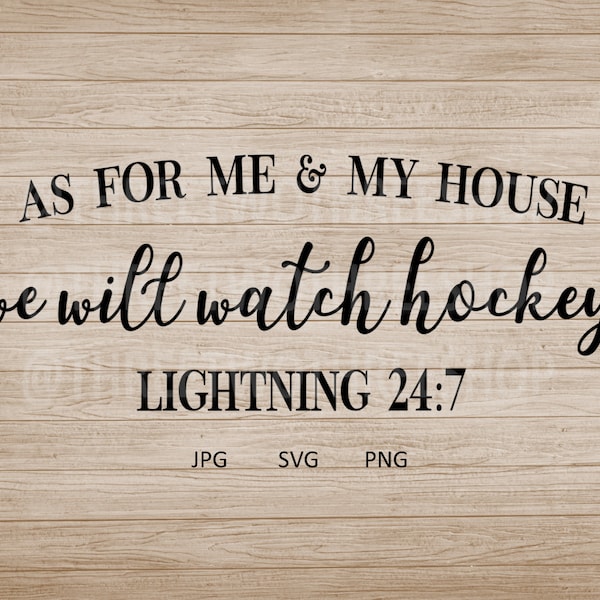 As for me and my house we will watch hockey Lightning 24:7, home decor, man cave, hockey diy, Tampa Bay