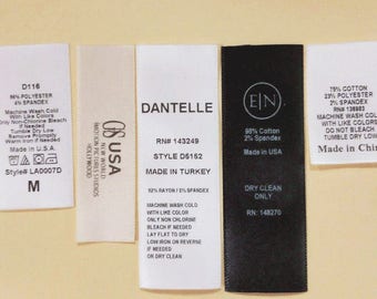50 PCS of Custom Washable Printed Clothing Care Labels Tag