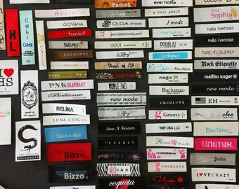 50 pcs Custom Printed Satin Clothing Labels