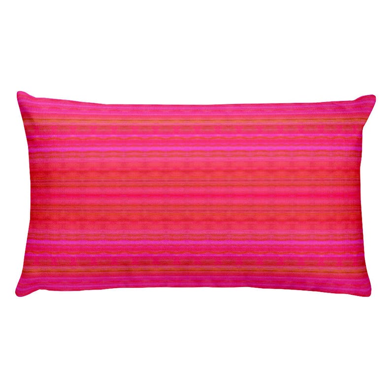 Hot Pink and Orange Striped Rectangular Lumbar Throw Pillow Etsy