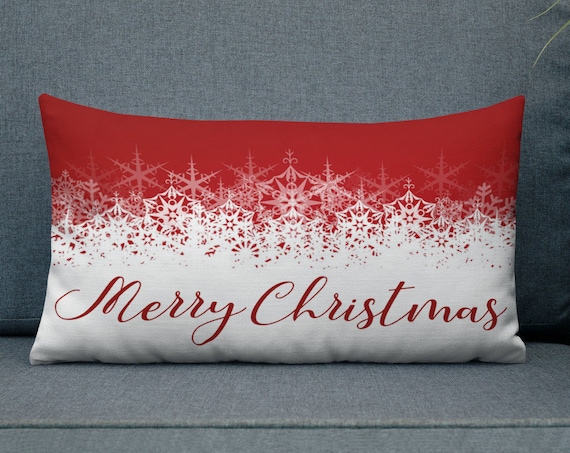 Merry Christmas Pillow Lumbar Pillow Merry Christmas Pillow Lumbar Pillow