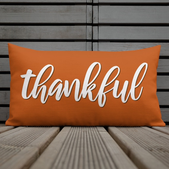 Thankful Pillow Orange Lumbar Pillow Orange lumbar pillow | Etsy
