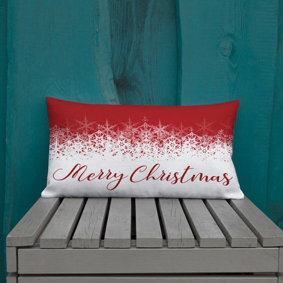 Merry Christmas Pillow Lumbar Pillow Merry Christmas Pillow Lumbar Pillow