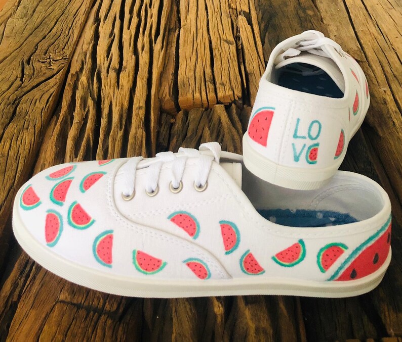 Watermelon Shoes Hand Painted Canvas Shoes Summer Shoes - Etsy