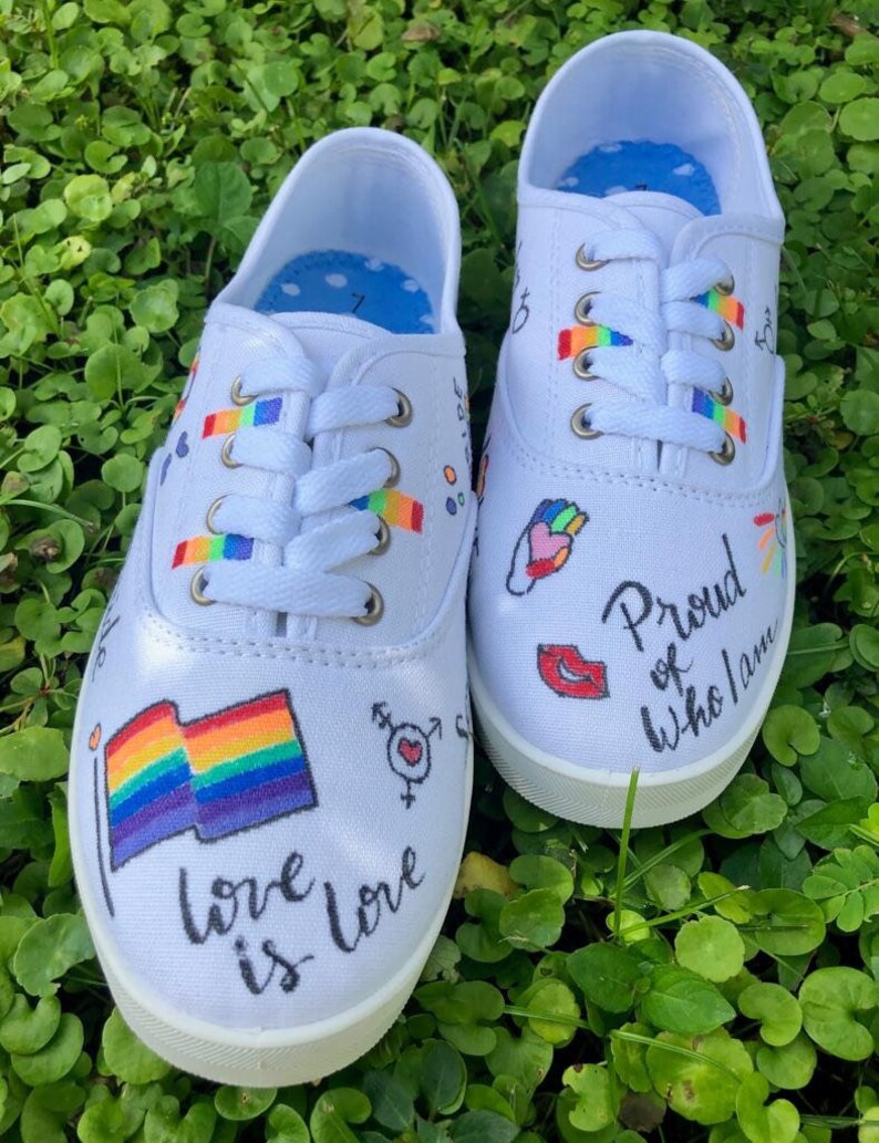 Rainbow Gay Pride Shoes LGBTQ Pride Sneakers with Rainbow Etsy