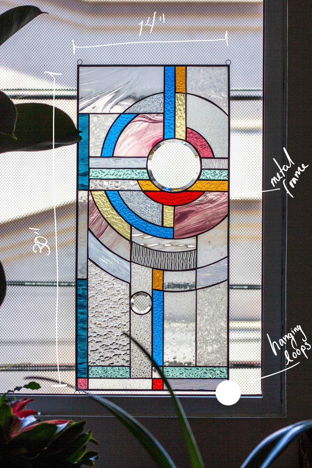 洋書 Architectural Stained Glass Frank Lloyd Wright Tiffany Style Stained Glass Leaded Window