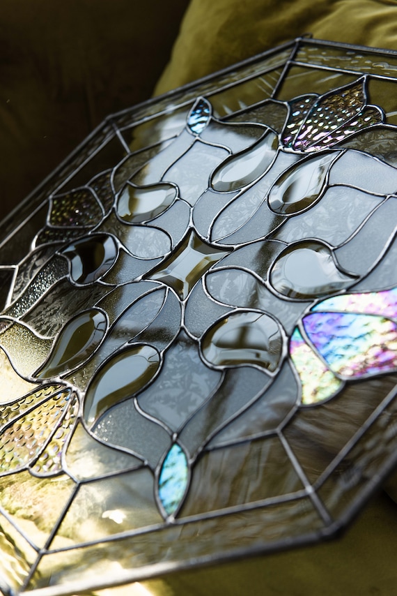 Stained Glass Window Panel Suncatcher Hanging Tiffany Style